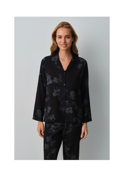 Suwen Maria Gömlek Yaka Pijama Takımı Wsh10510100911 Siyah
