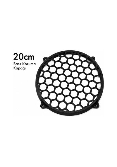 20cm Bass Koruma Kapağı Siyah - Subwoofer Koruma Kapağı 20cm - 1 Adet