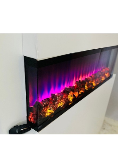 Esha Home Elektrikli Dekoratif Yapay Şömine Bluetooht Sabit Çıtırtı 100x35 X21 Cm