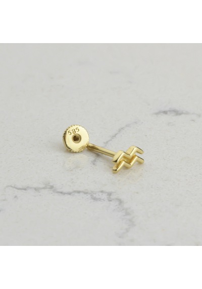 Glorria Altın Kova Burcu Helix Piercing Altın