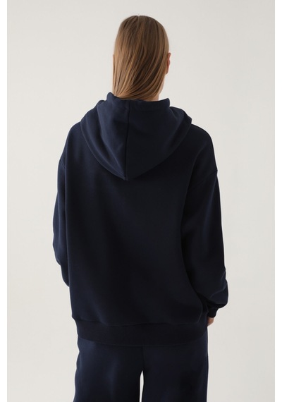 Yale Lacivert Kapüşonlu Cep Detay Kadın Sweatshirt 5274-41189 Lacivert