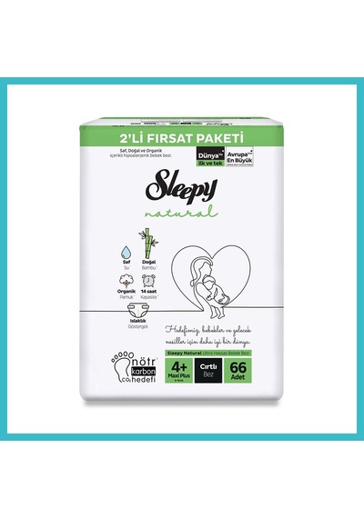 Sleepy Bebek Bezi 2'li Fırsat Maxi Plus 4+ 66 Dfnbez Standart