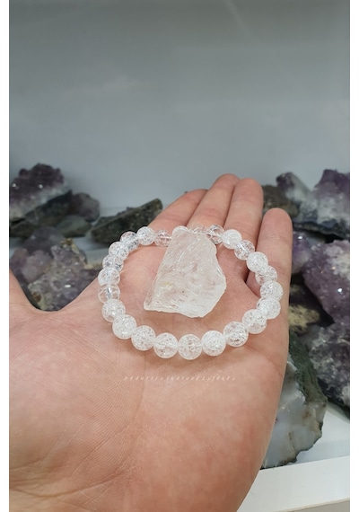 Necef Doğal Taş Bileklik Aa Kalite 8 Mm Kristal Kuvars Hediye Dengeli Ve Sağlıklı Tutar Çok Renkli