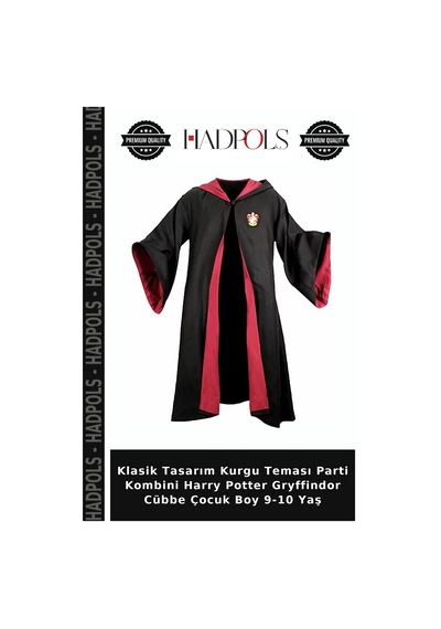 Hadpols Klasik Tasarım Kurgu Teması Parti Kombini Harry Potter Gryffindor Cübbe Çocuk Boy 9-10 Yaş Çok Renkli