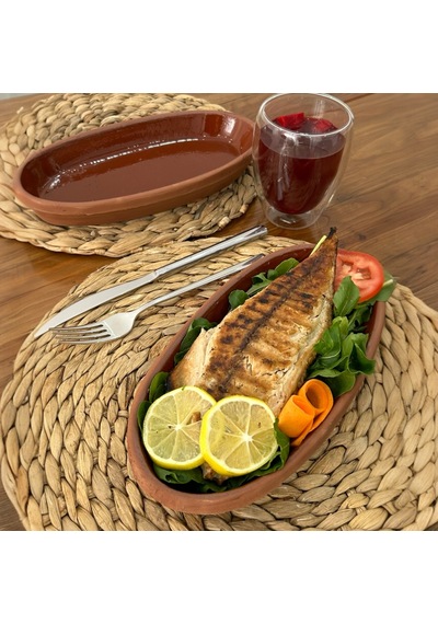 6'lı Toprak Sırlı Balık Güveci-balık Tavası 27x13x4