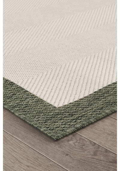 Sisalux 3090 Krem Yeşil Sisal Dokuma Jüt Kilim Hav Toz Vermez Halı Salon Mutfak Oturma Odası Halısı Krem - Yeşil