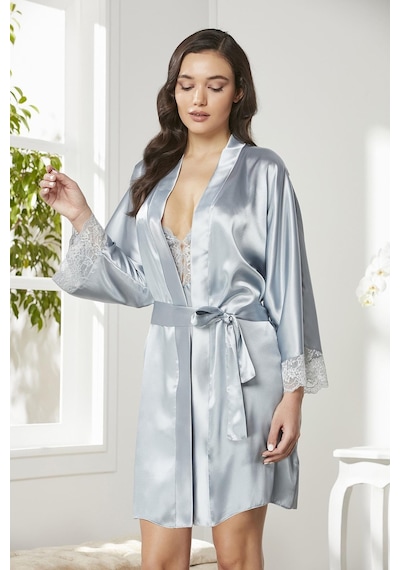 Pierre Cardin Saten Dantelli Gecelik Ve Sabahlık Takımı - 4280 001