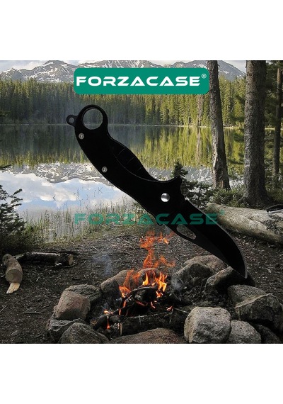 Forzacase Paslanmaz Çelik Ultra Keskin Outdoor Avcılık Kamp Çakısı Fc342 Siyah