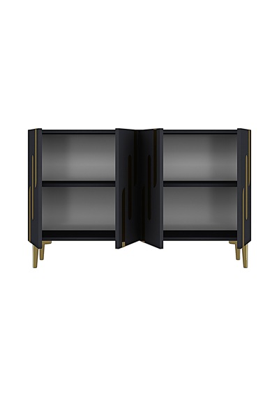 Ka1229ag Ece120 Konsol, Kahve Köşesi Ve Tv Sehpası, Çok Amaçlı Dolap Antrasit - Gold 120cm Ka1229ag Ece120 Konsol, Kahve Köşesi Ve Tv Sehpası, Çok Amaçlı Dolap Antrasit - Gold 120cm
