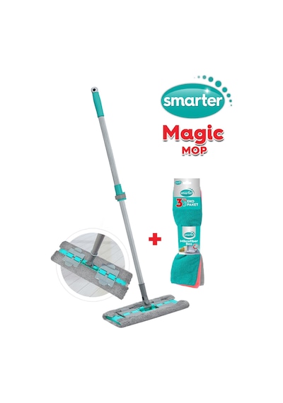 Smarter Magic Mop Paspas + Mikrofiber Bez 3'lü Temizlik Bezi