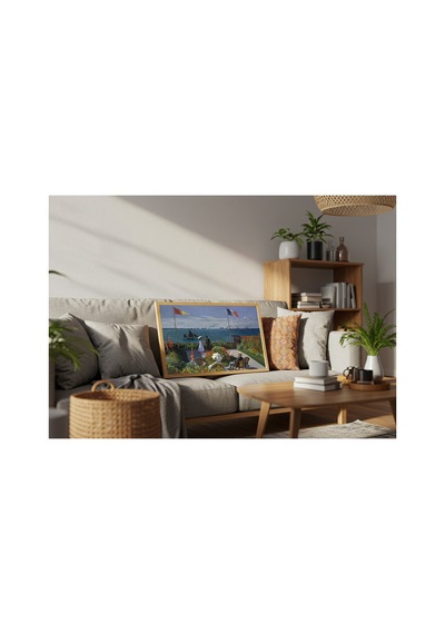Monet Sainte-adresse'de Bahçe Çerçevesiz Poster 30x42 Cm A3 Tablo Empresyonist Duvar Dekoru