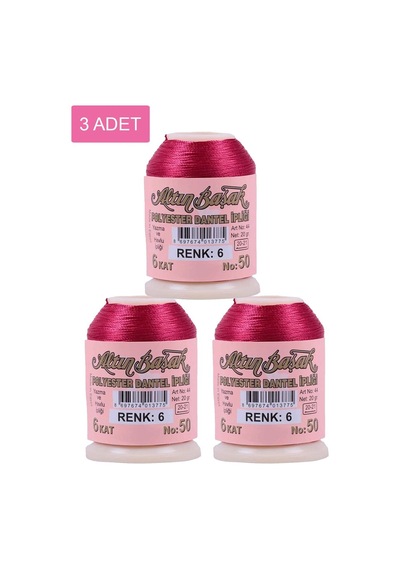 3 Adet Altınbaşak Oya Ve Dantel İpi 20 Gr - Royaleks - No: 006 Çok Renkli
