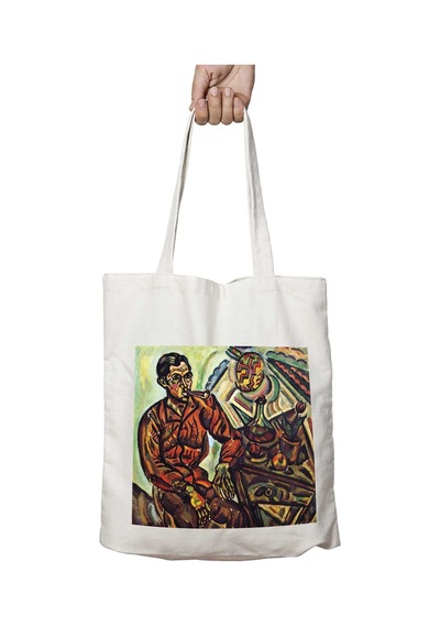 Art Hediye Miro Portraıt Of Vıncent Nubıola İki Tarafı Kalıcı Baskılı Yıkanabilir Çanta Çok Renkli