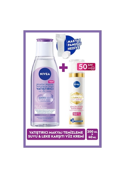 Yatıştırıcı Ve Leke Karşıtı Bakım Rutini,micellar Makyaj Temizleme Suyu Ve Luminous630 Gündüz Kremi