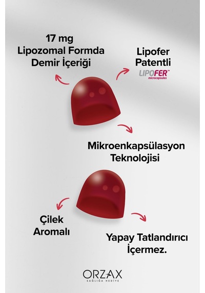 Ocean Gummies Iron Extra Demir İçeren Takviye Edici Gıda 60 Adet Çiğnenebilir Jel Form