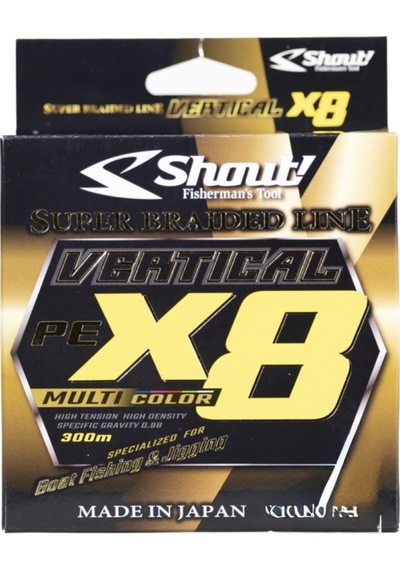 Shout Vertıcal X8 300m, Multı Color İp Misina Pe 2 0,19 Mm