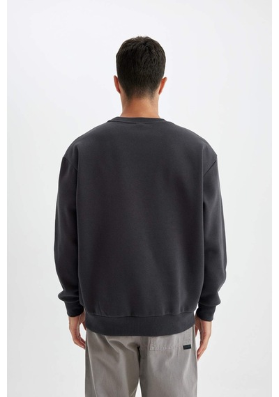 DeFacto Oversize Geniş Kalıp Bisiklet Yaka Kalın Basic Düz Sweatshirt T5139AZ24AUAR191 DeFacto Oversize Geniş Kalıp Bisiklet Yaka Kalın Basic Düz Sweatshirt T5139AZ24AUAR191