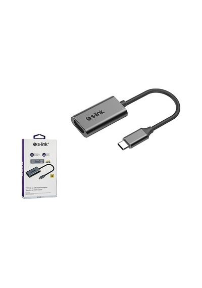 S-Link SWapp SW-U512 4K@30Hz Gri Metal Type-C To 4K HDMI Adaptör Çoklayıcı