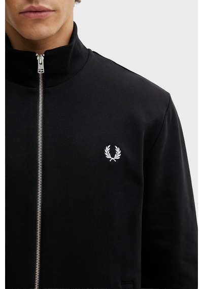 Fred Perry % 100 Pamuk Regular Fit Fermuarlı Sweat Erkek Sweat J3340 102 Siyah