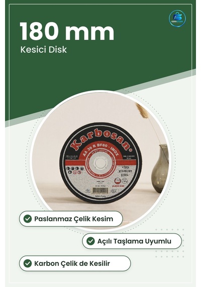Inox Metal Kesici Disk 180x1.9x22 Mm Zımpara Ucu Avomet Taşlama A