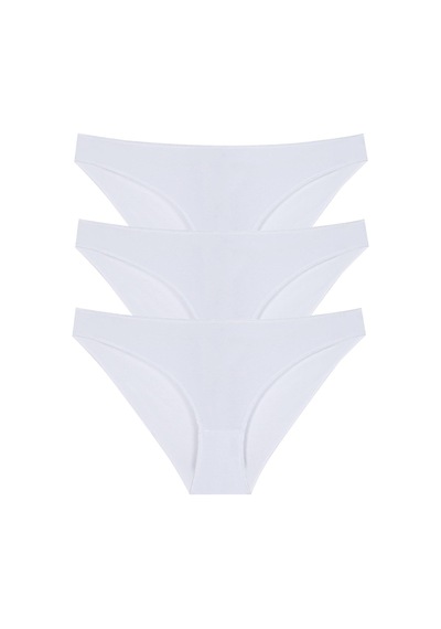 New Lilla 10010 3'lü Slim Bikini Külot Paketi Beyaz