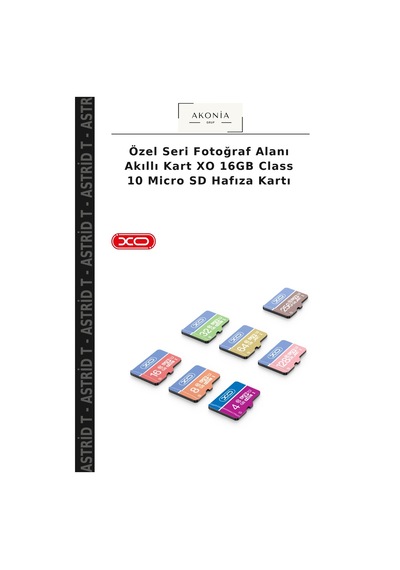Özel Seri Fotoğraf Alanı Akıllı Kart Xo 16gb Class 10 Micro Sd Hafıza Kartı