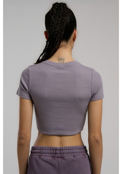 Everlast Ever Relaxed Rib Mürdüm Kadın Crop Tişört Mürdüm