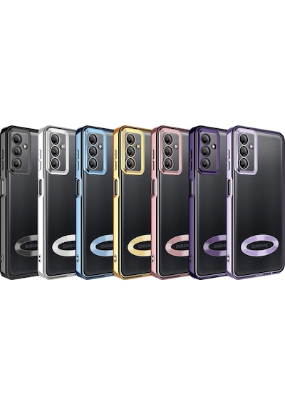 Zore Galaxy Uyumlu A14 Kılıf Kamera Korumalı Logo Gösteren Omega Kapak - Derin Mor Derin Mor