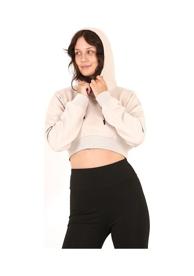 Scorp Storm Crop Kapüşonlu Sweatshirt Bej