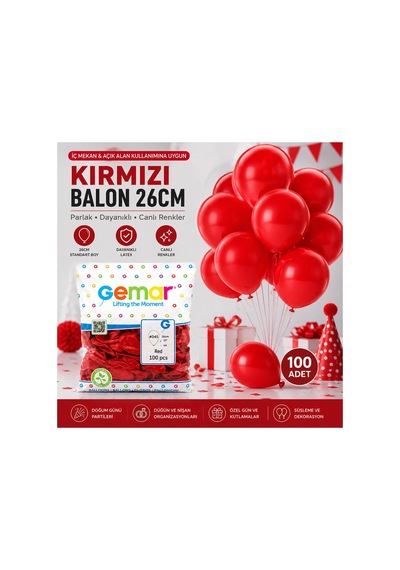İç Mekan - Kırmızı Balon 10 Inc - 26cm - 100pcs Bx40 Diğer