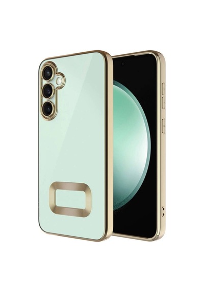 Galaxy S24 Kılıf Kamera Korumalı Logo Gösteren Zore Omega Kapak Gold