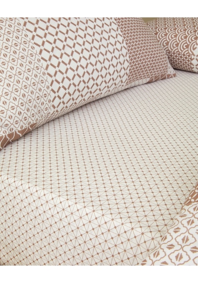 English Home Chain Patch Kolay Ütülenir Çift Kişilik Nevresim Takımı 200x220 Cm Turuncu