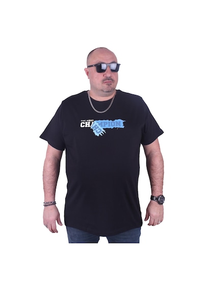 Moc Grande Mocgrande Erkek Büyük Beden Sıfır Yaka Tişört Champion 25180 Sıyah SIYAH