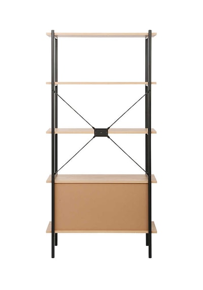 Retro 4 Raflı Sürgü Kapaklı Metal Kitaplık - Ceviz/siyah 80x163x40 Cm Ceviz - Siyah Retro 4 Raflı Sürgü Kapaklı Metal Kitaplık - Ceviz/siyah 80x163x40 Cm Ceviz - Siyah