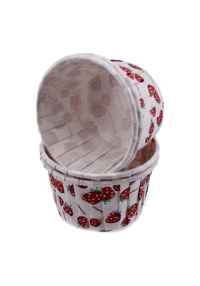 Cupcake Kalıbı Orta Boy 50x39 Mm Desenli 50 Adet Çilek Desenli