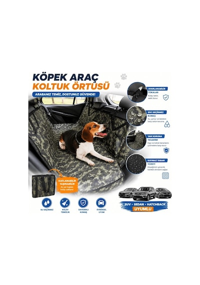 Ayrex Köpek Araba Koltuk Örtüsü Kedi Hamak Su/sıvı Geçirmez Araç Oto Seyahat Evcil Hayvan Koltuk Koruyucu Kılı