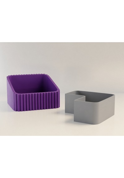 3d Baskı Fıstık Kasesi - Çift Hazneli Kabuk Ayırıcı Sunum Kasesi - Mor Gri Diğer