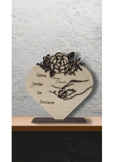 Annenin Kalbine Yolculuk - Lazer Kesim 3d Ahşap Dekoratif Ürün 01368785