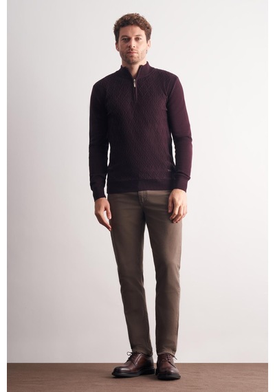 İmza Mürdüm Dik Yaka Uzun Kol Cepsiz Slim Fit Casual Pamuklu Triko Kazak 1012255108 Mürdüm İmza Mürdüm Dik Yaka Uzun Kol Cepsiz Slim Fit Casual Pamuklu Triko Kazak 1012255108 Mürdüm