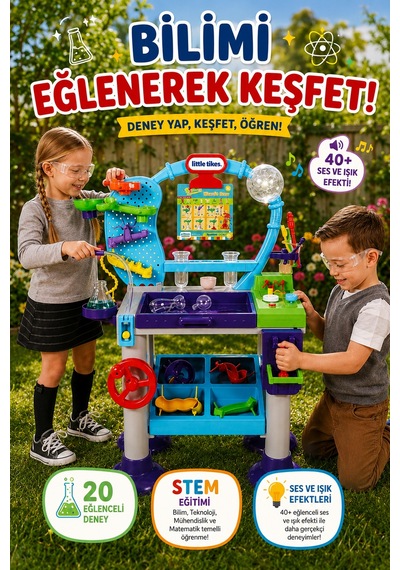 Little Tikes Müthiş Laboratuvar Stem Eğitici Deney Seti Sesli Işıklı Çocuk Oyuncağı +3 Yaş