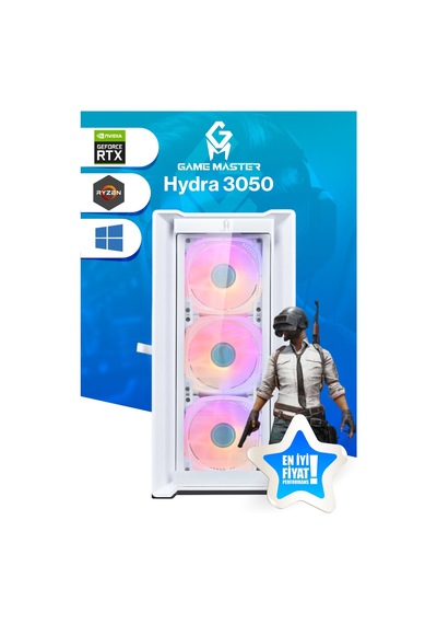 Game Master Hydra 3050 R5-5500 32 GB 512 GB NVMe M.2 SSD RTX3050 Free Dos Masaüstü Oyuncu Bilgisayarı