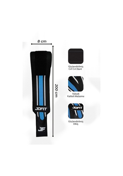 Jofit Knee Wraps / Diz Bandajı - 2'li Paket - Siyah-mavi Siyah - Mavi