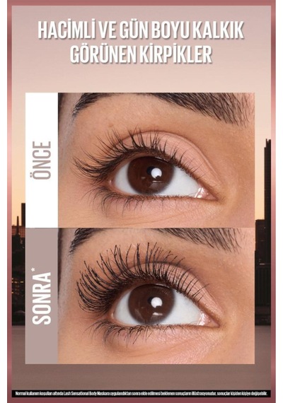 Lash Sensational Body Maskara - Hacimli Ve Gün Boyu Kalkık Görünen Kirpikler Electro Black