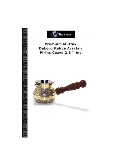 Premium Mutfak Dekoru Kahve Araçları Pirinç Cezve 2.5 '' İnc