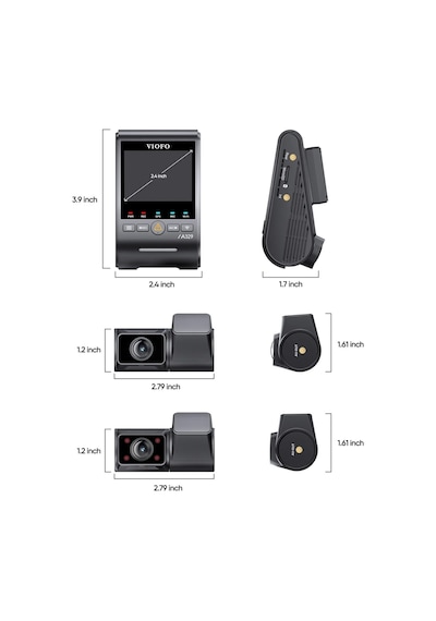 Viofo A329s 3 Kameralı Ön+arka+iç 4k+2k+2k Wi-fi 6 Hdr Sony Starvıs 2 Sensör Gps'li Ssd Destekli Araç Kamerası
