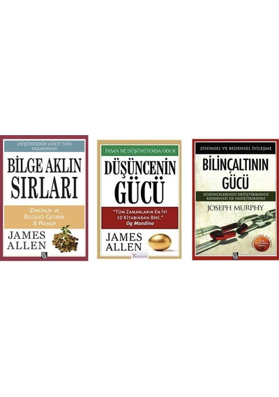 Bilge Aklin Sirlari + Dusuncenin Gucu + Bilincaltinin Gucu 3 Set