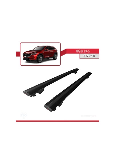 Mazda Cx-5 2012-2017 Arası İle Uyumlu Hook Model Anahtar Kilitli Ara Atkı Tavan Barı Siyah