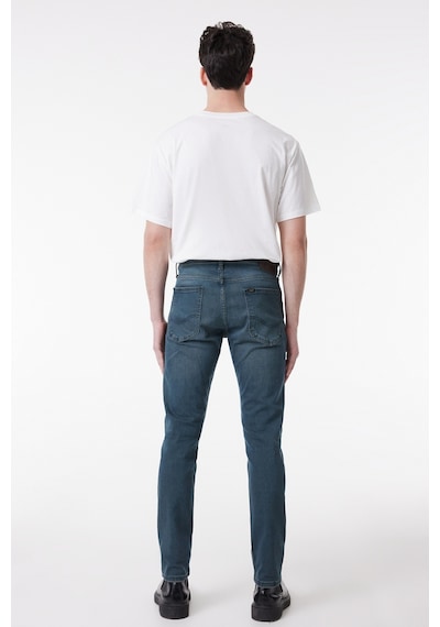 Lee Luke Slim Fit Dar Kesim Düşük Bel Koyu Mavi Esnek Jean Kot Pantolon Gri