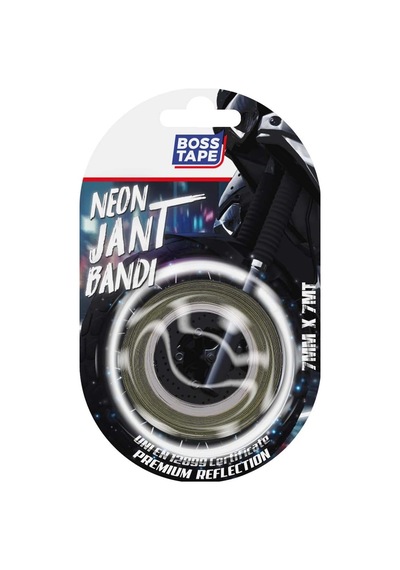 Boss Tape Beyaz Neon Jant Bandı Unı En12899 Sertifikalı En:7mm Boy:7mt