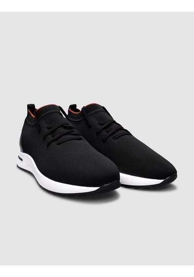 Triko Siyah Bağcıklı Kadın Sneaker-siyah Siyah